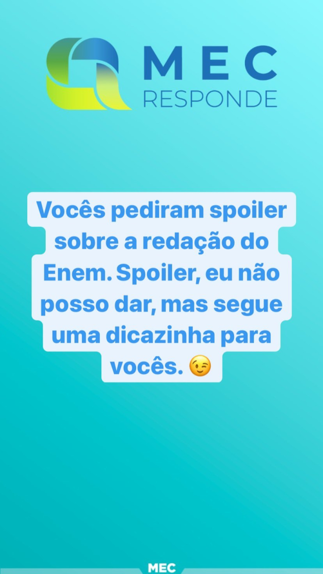 Enem 2020: MEC divulga “dicazinha” do tema da redação